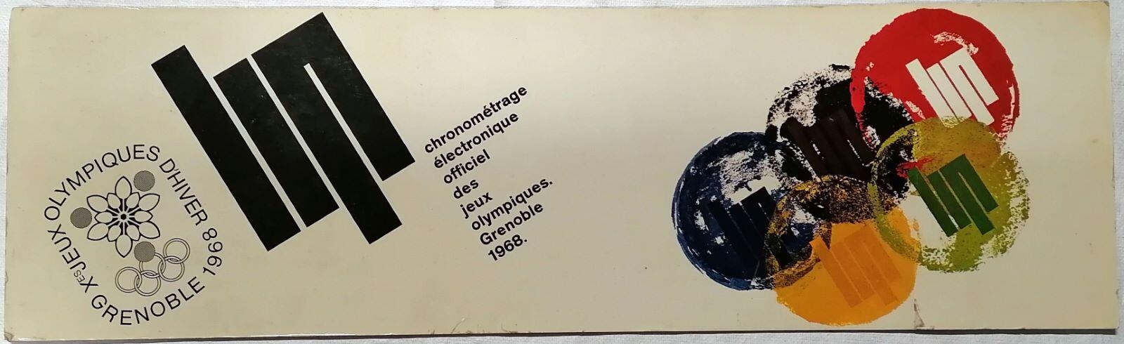 Lip chronométrage électronique officiel des jeux olympiques. Grenoble 1968_0