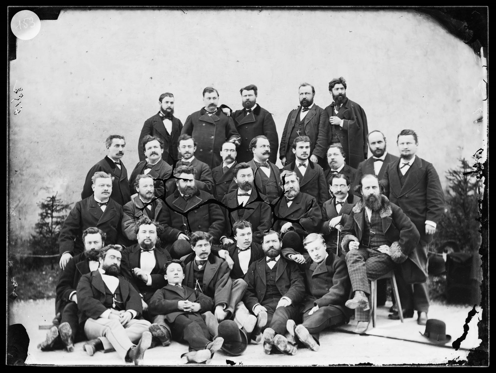 Portrait d'un groupe d'hommes, Alfred Boname, 1870-1885
