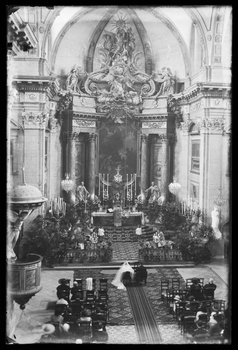 Célébration d'un mariage dans une église, Studio Meusy, 1917 après