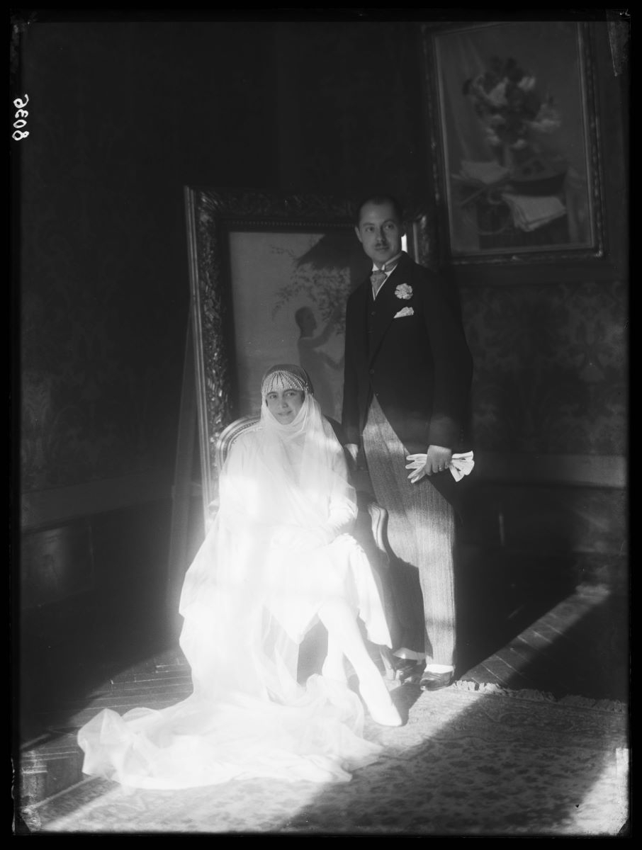 Portrait d'un couple de mariés, Studio Meusy, 1926 de