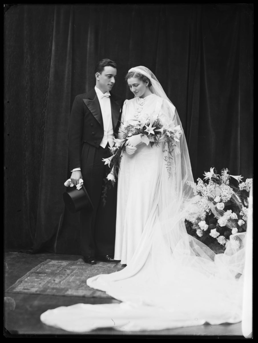Portrait d'un couple de mariés, Studio Meusy, 1917 après