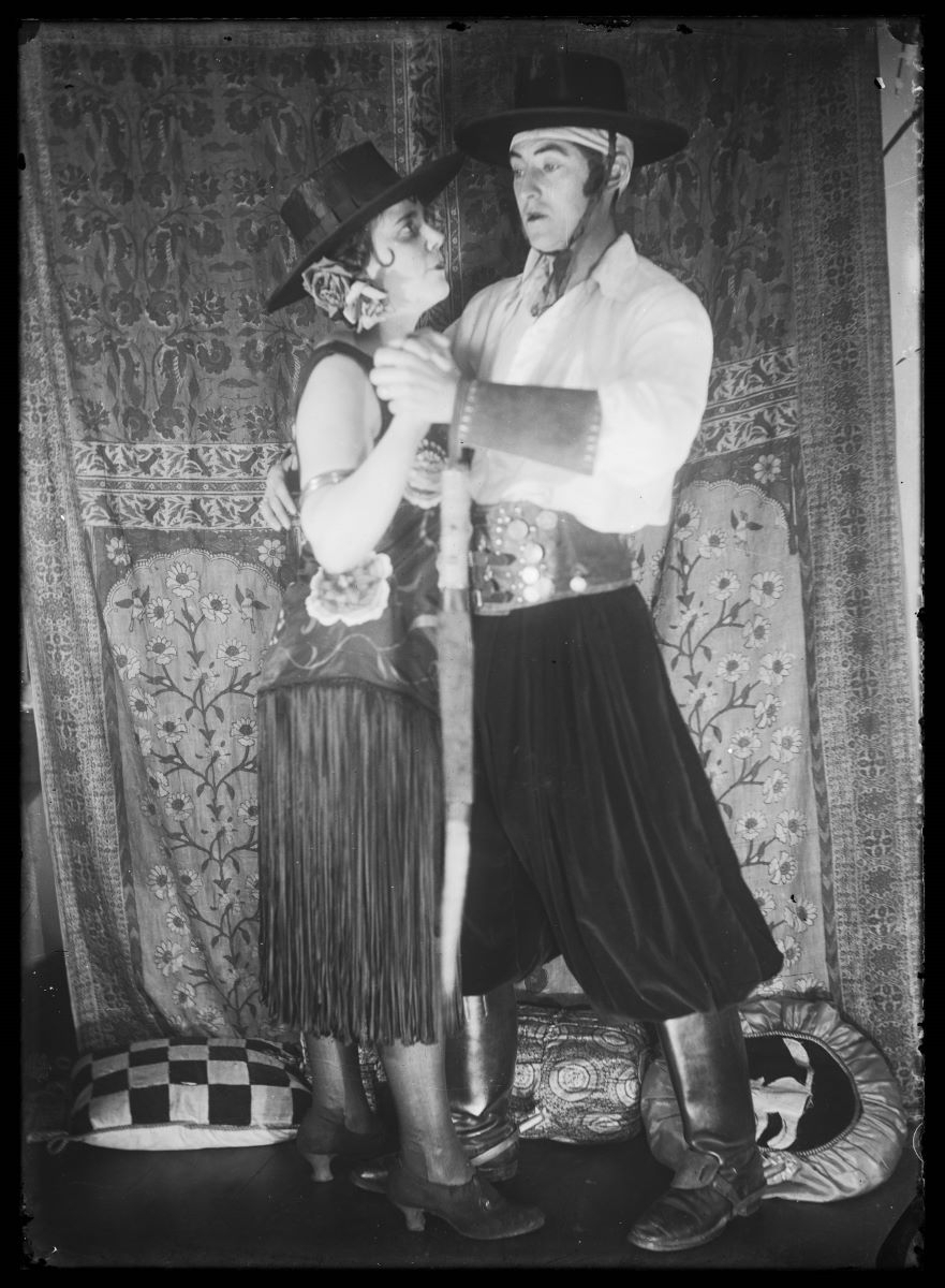 Couple déguisé en cowboy, Studio Meusy, 1917 après