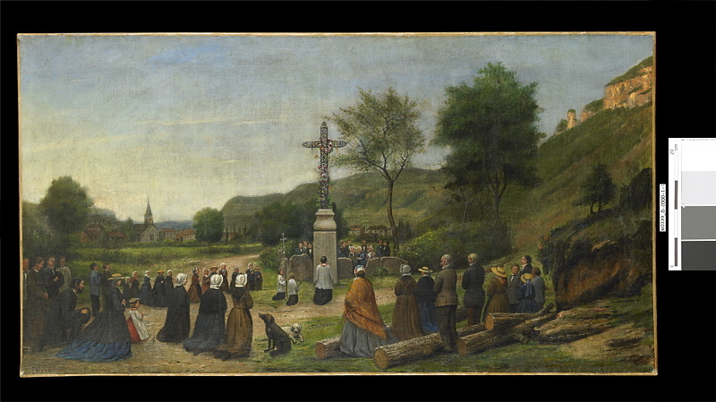 Fête religieuse dans la vallée de la Loue, Cherubino Patà, 1866