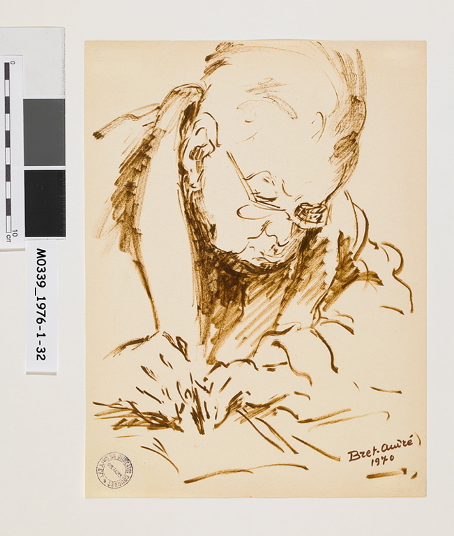 George Besson à sa table, Jacqueline Besson, 1970
