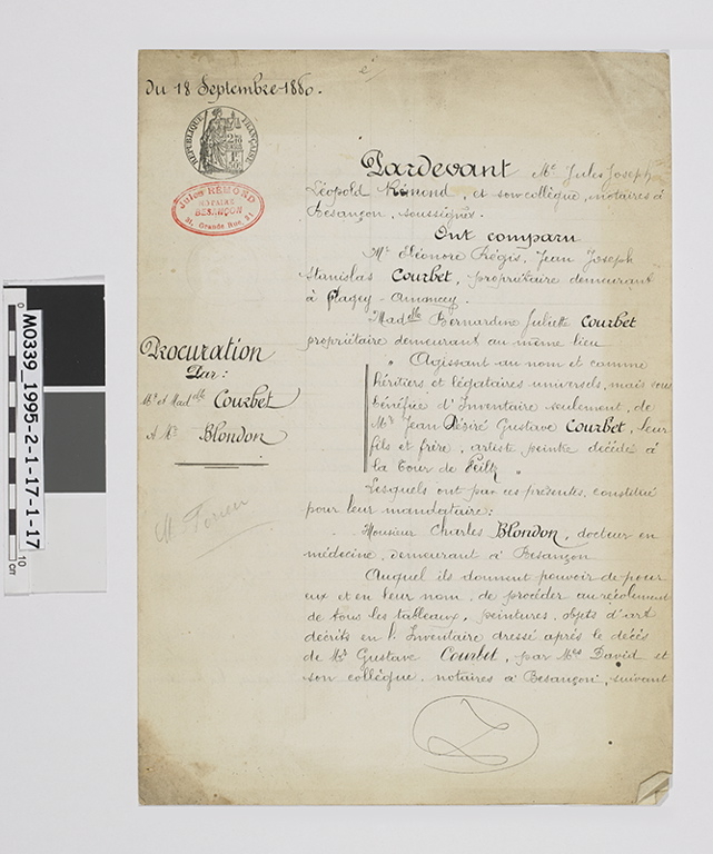 Procuration de Juliette Courbet à Monsieur Blondon_0