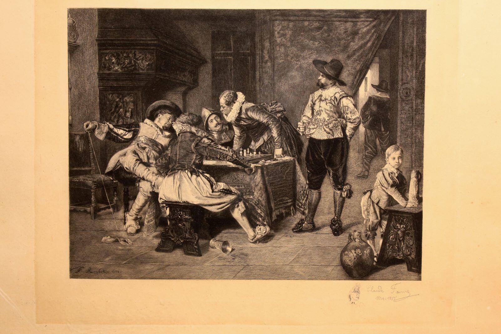 La Partie d'échec, ou Mousquetaires jouant aux échecs dans une taverne, Ferdinand Roybet, 1884 /1885