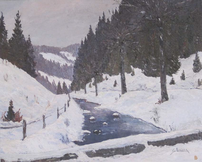 Neige route de Jougne à Pontarlier, Solange Lardier, 1935 avant