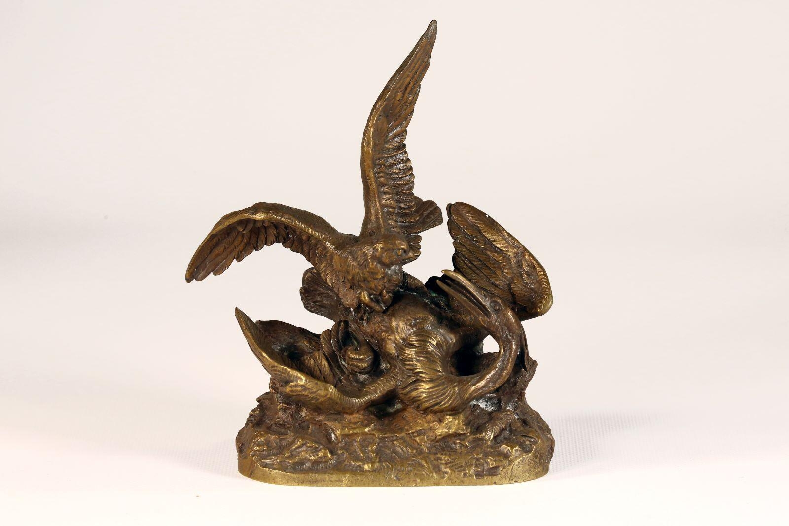 Aigle et pélican, Pierre Jules Mêne, 19e siècle
