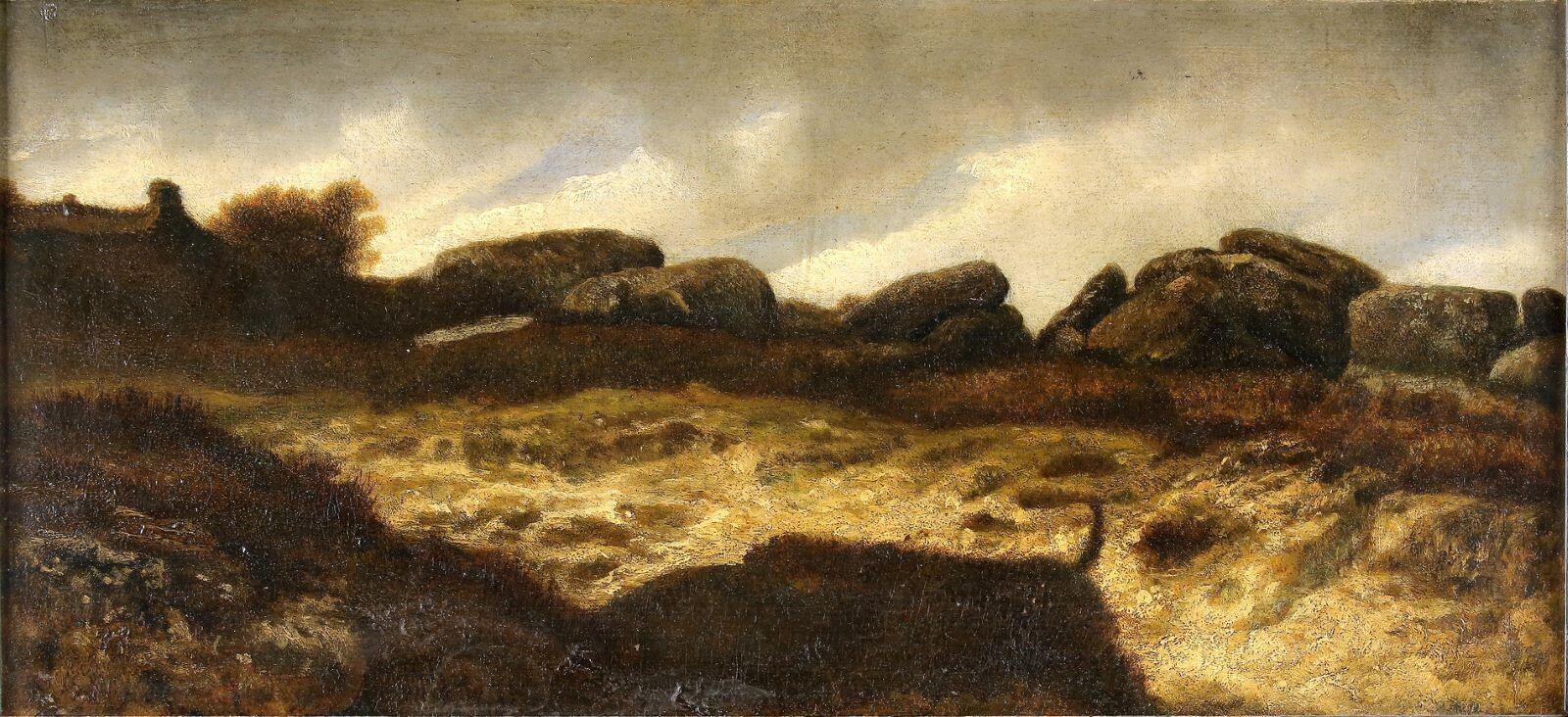 Paysage, la sablière (Rocher à Marlotte ?) — Théodore Rousseau