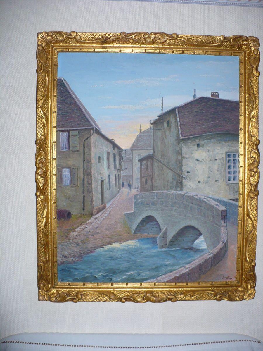 Le pont des Capucins à Arbois, Emmanuel Templeux, 1ère moitié 20e siècle
