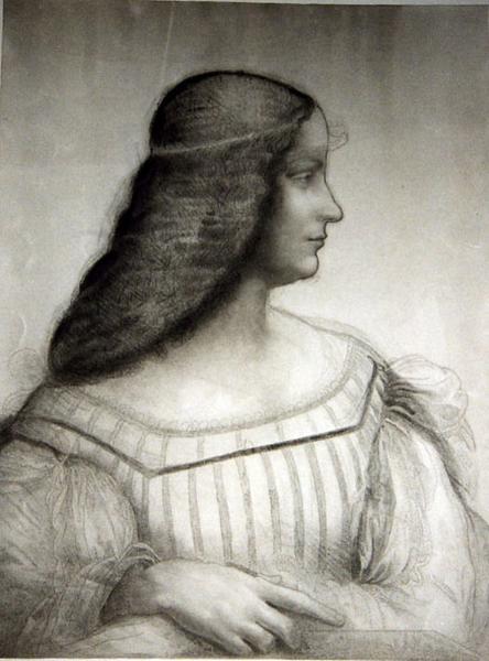 Isabella d'Este ; Carton pour le portrait d'Isabelle d'Este (titre de la chalcographie du Louvre)_0