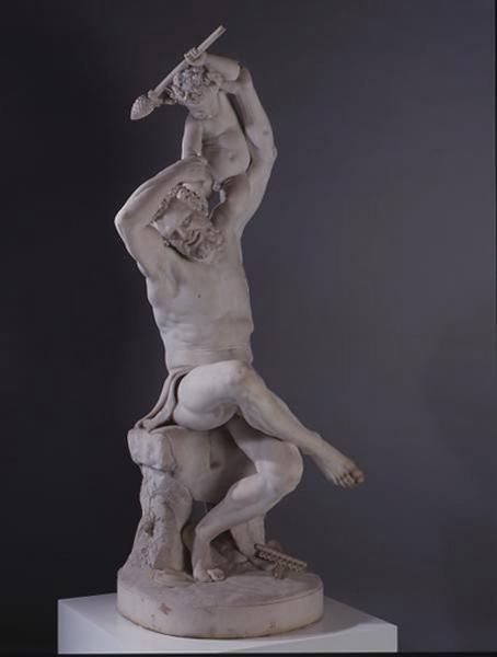 L'enfance de Bacchus ; Le faune et Bacchus enfant (autre titre), Jean Joseph Perraud, 1863