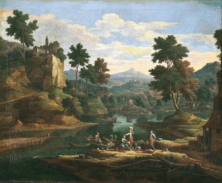 Paysage animé, Etienne Allegrain, 1700 vers,1710 vers