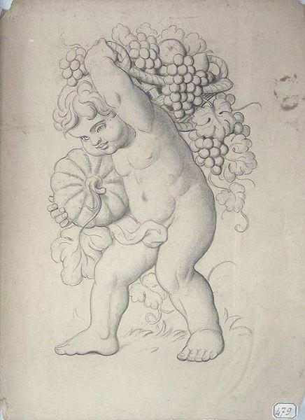 Enfant portant des fruits, Pierre Auguste Belin, 19e siècle