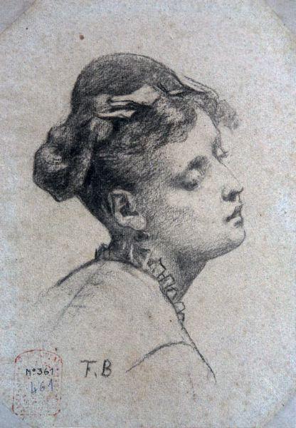 Tête de Femme (étude), Faustin Besson, 2e moitié 19e siècle