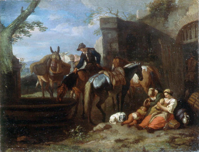 Halte de voyageurs dans des ruines_0