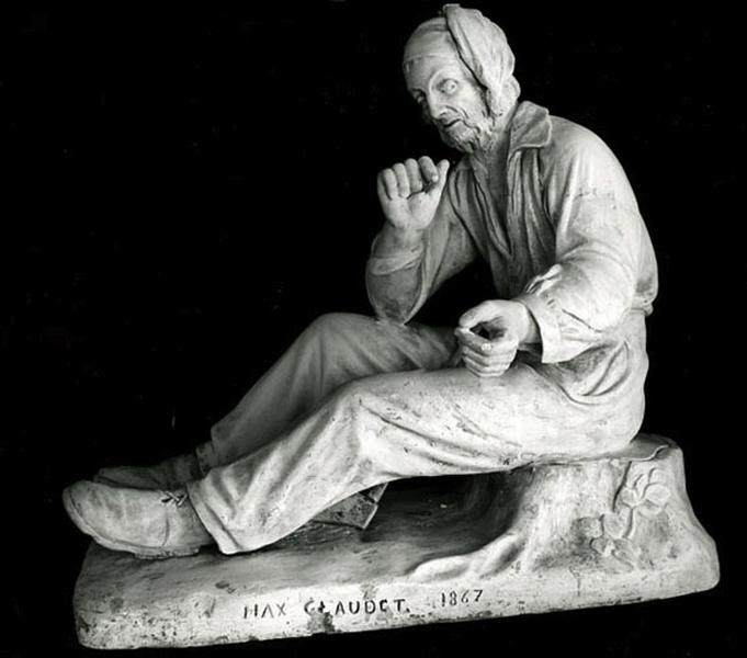 Bûcheron allumant sa pipe, Max Claudet, 1867
