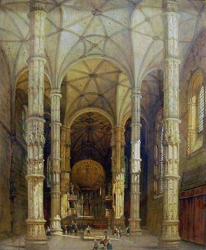 Nef de l'église du monastère de Belem à Lisbonne_0
