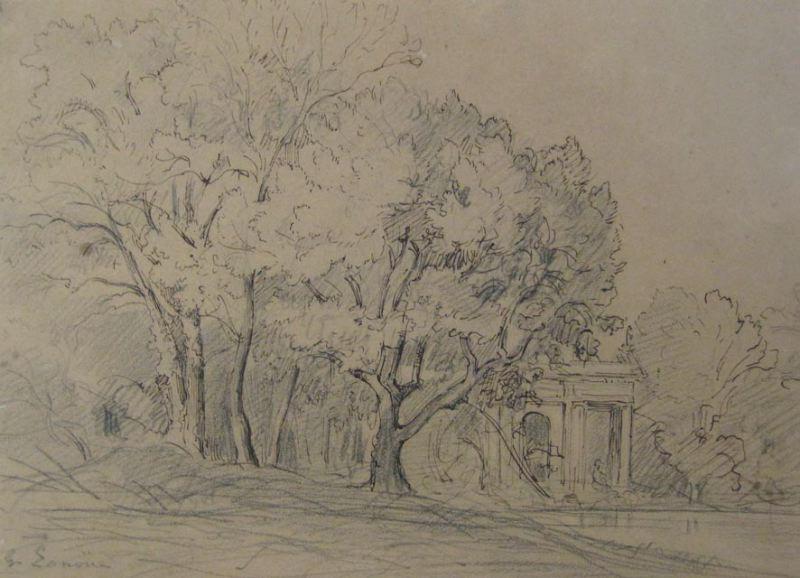 Maison au fond d'un parc, Félix Hippolyte Lanoue, 19e siècle