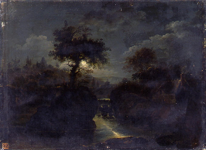Paysage au clair de lune, Simon-Mathurin Lantara, 18e siècle