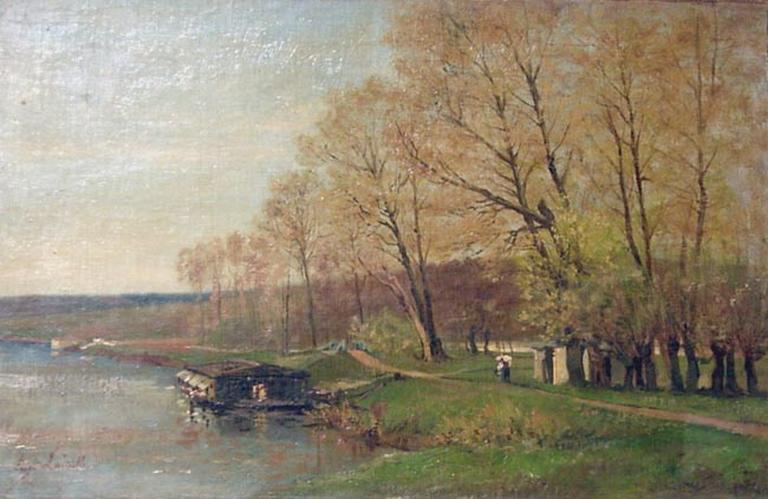 Lavoir sous les arbres, automne, Eugène Lavieille, 2e quart 19e siècle, 2e moitié 19e siècle