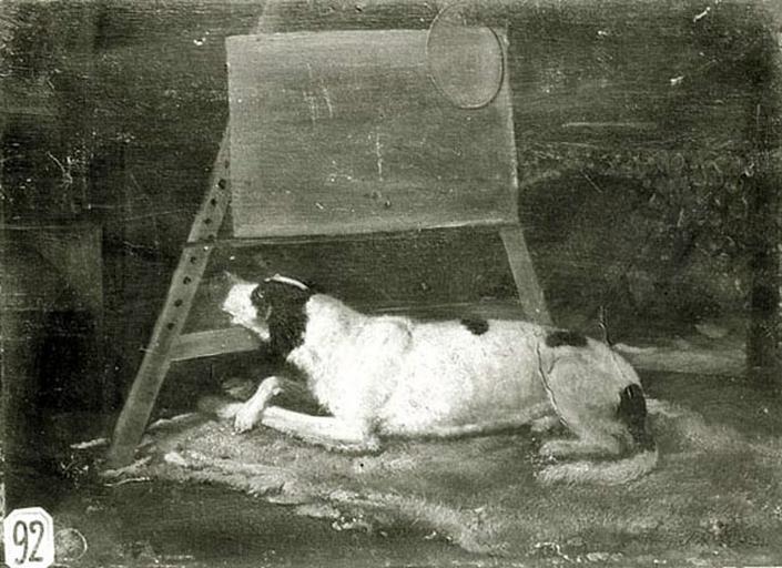 Chien au repos, Philippe Ledieu, 2e quart 19e siècle, 3e quart 19e siècle