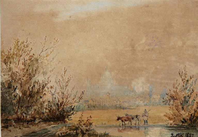 Vue de Londres, Pierre Justin Ouvrie, 1827