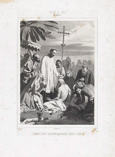 Saint François-Xavier baptisant et guérissant les malades Indiens_0