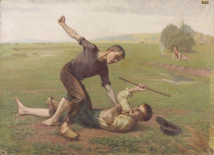 Les deux coqs, Edouard Jérôme Paupion, 1911