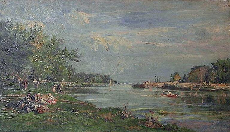 Bord d'un fleuve, Alexandre René Veron, 1884