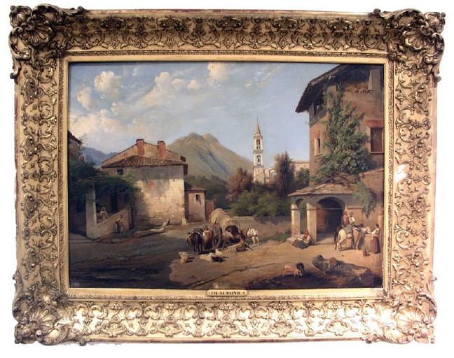 Paysage à l'abreuvoir Vue de village_1