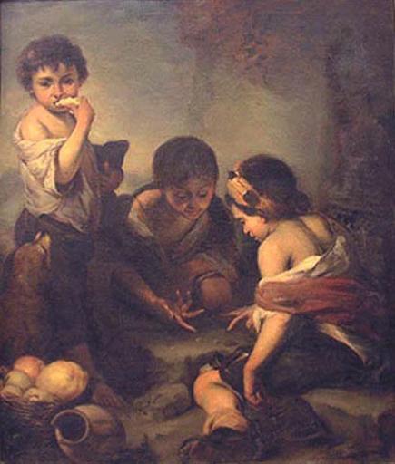 Trois enfants jouant aux dés_0