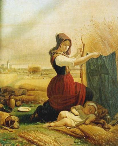 La moisson, jeune mère_0