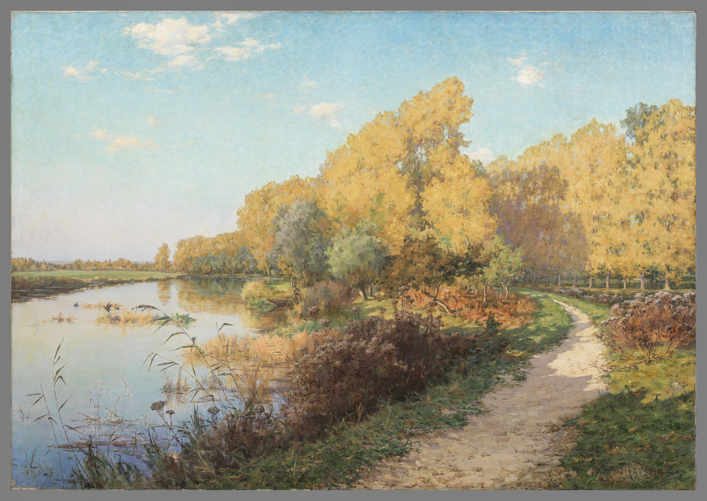 L’Automne, bords du Loing à Fromonville, Gaston Ernest Marche, 1899