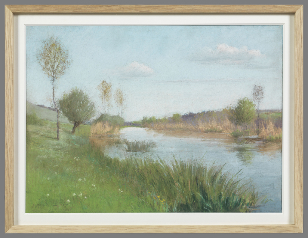 Bords du Loing au printemps, Gaston Ernest Marche, 1891