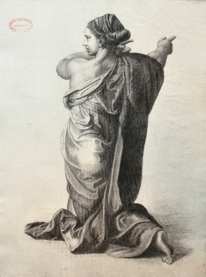 Etude d’une figure allégorique de la Foi d’après “La Transfiguration du Christ” de Raphaël (1483-1520), Gaston Ernest Marche, 1885 de