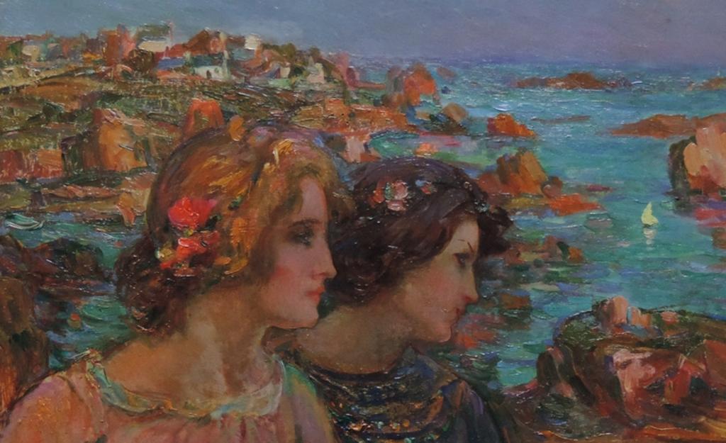 Deux jeunes femmes au bord de la mer en Bretagne_1