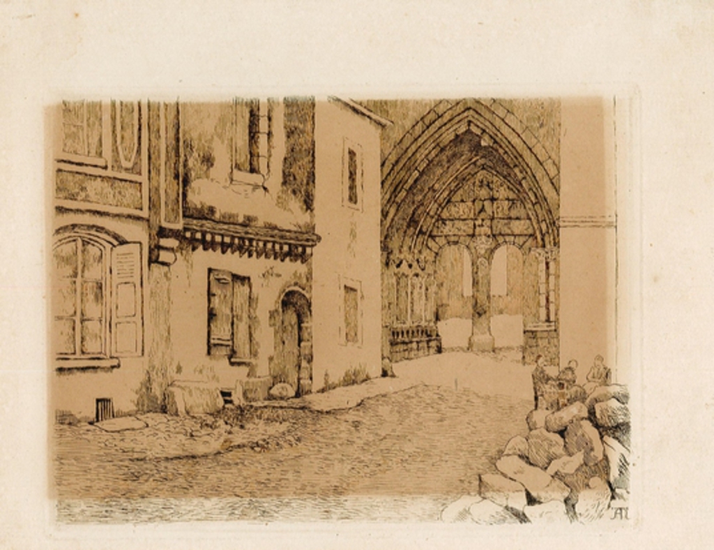 Une rue à Larchant, Arthur Joe Heseltine, 1923 avant