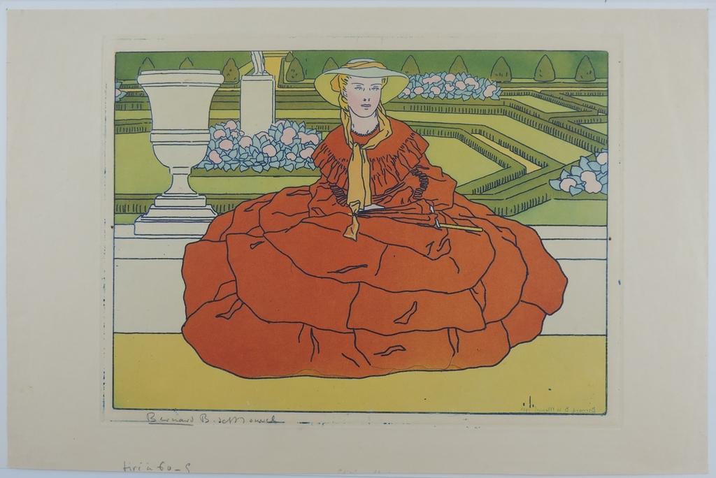 Le Jardin à la France ou Elégante à la crinoline rouge, Bernard Boutet De Monvel, 1904