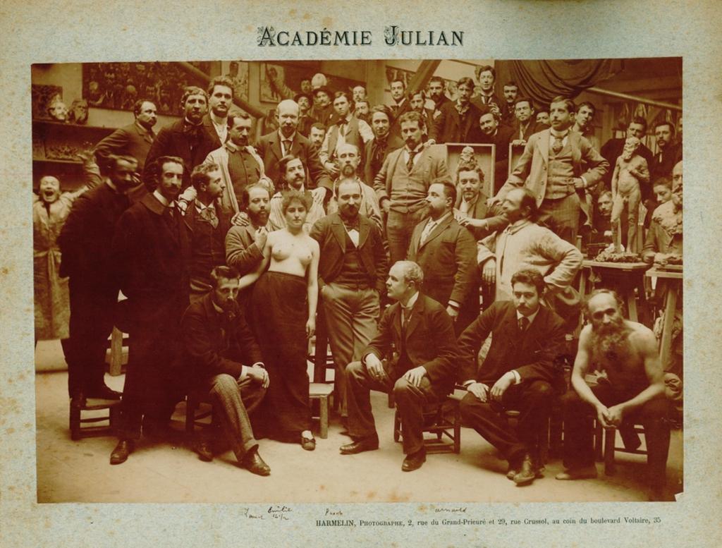 La classe de sculpture de Denys Puech à l'Académie Julian, Harmelin, 1892 vers