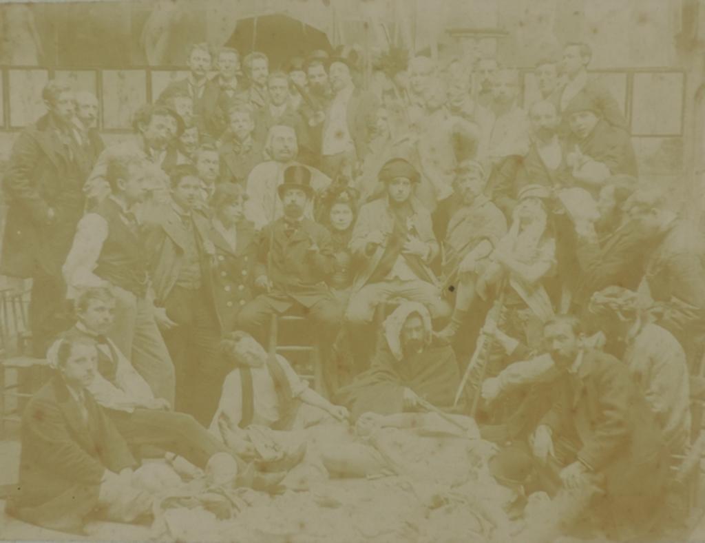 Une classe de l'Académie Julian reconstituant en tableau vivant 'L'entrée de Mohamed II à Constantinople' de Benjamin Constant, Harmelin, 1894