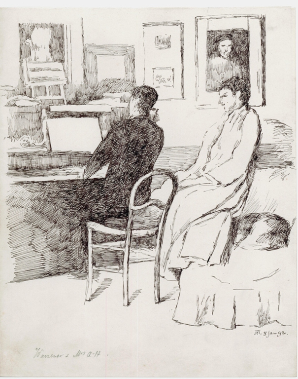 Le Peintre William Warrener (1861-1934) jouant du piano, Arthur Joe Heseltine, 1892