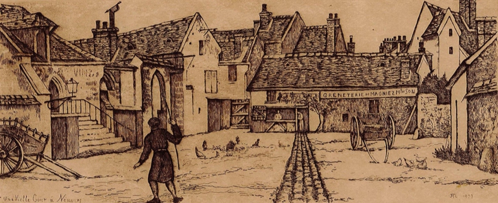 Une vieille cour à Nemours, Arthur Joe Heseltine, 1893