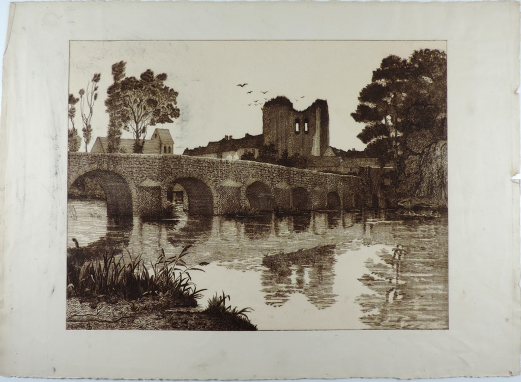 Le Vieux pont de Grez-sur-Loing, Fernande Sadler, 1906 vers