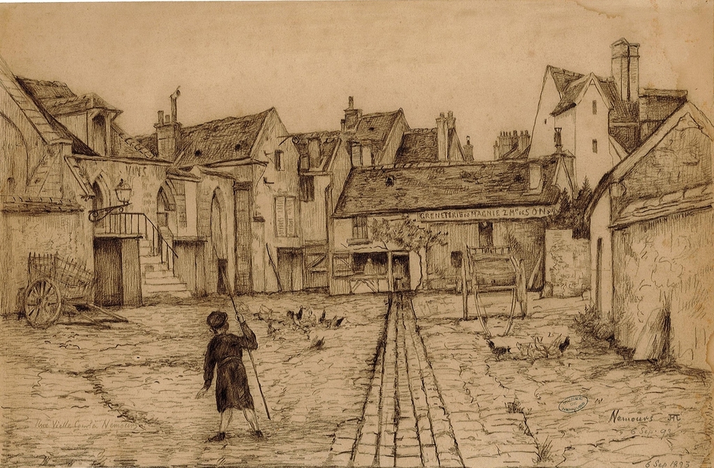 Une vieille cour à Nemours, Arthur Joe Heseltine, 1893