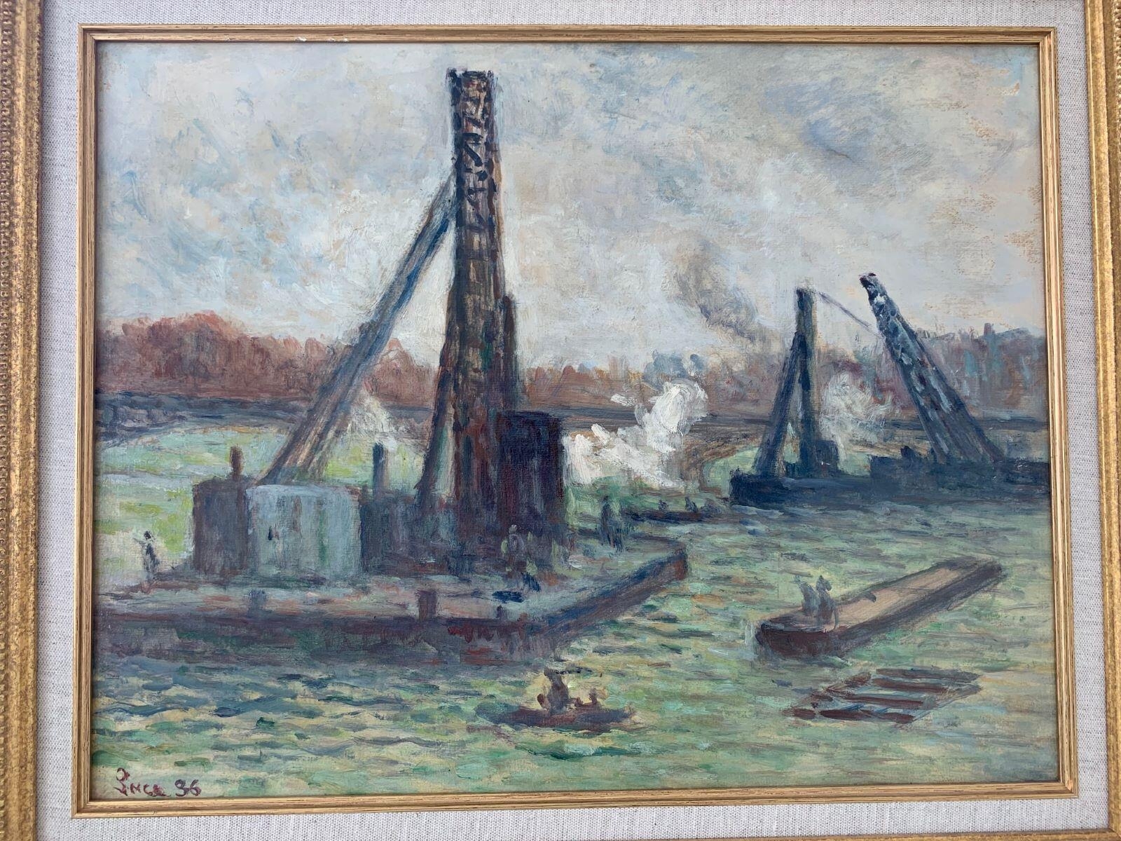 Travaux sur la Seine, Maximilien Luce, 1936