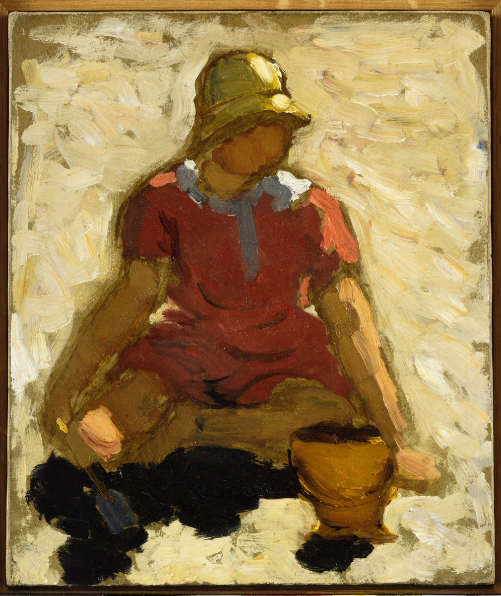 Fillette en robe rouge, Henri Maistre de, 1926