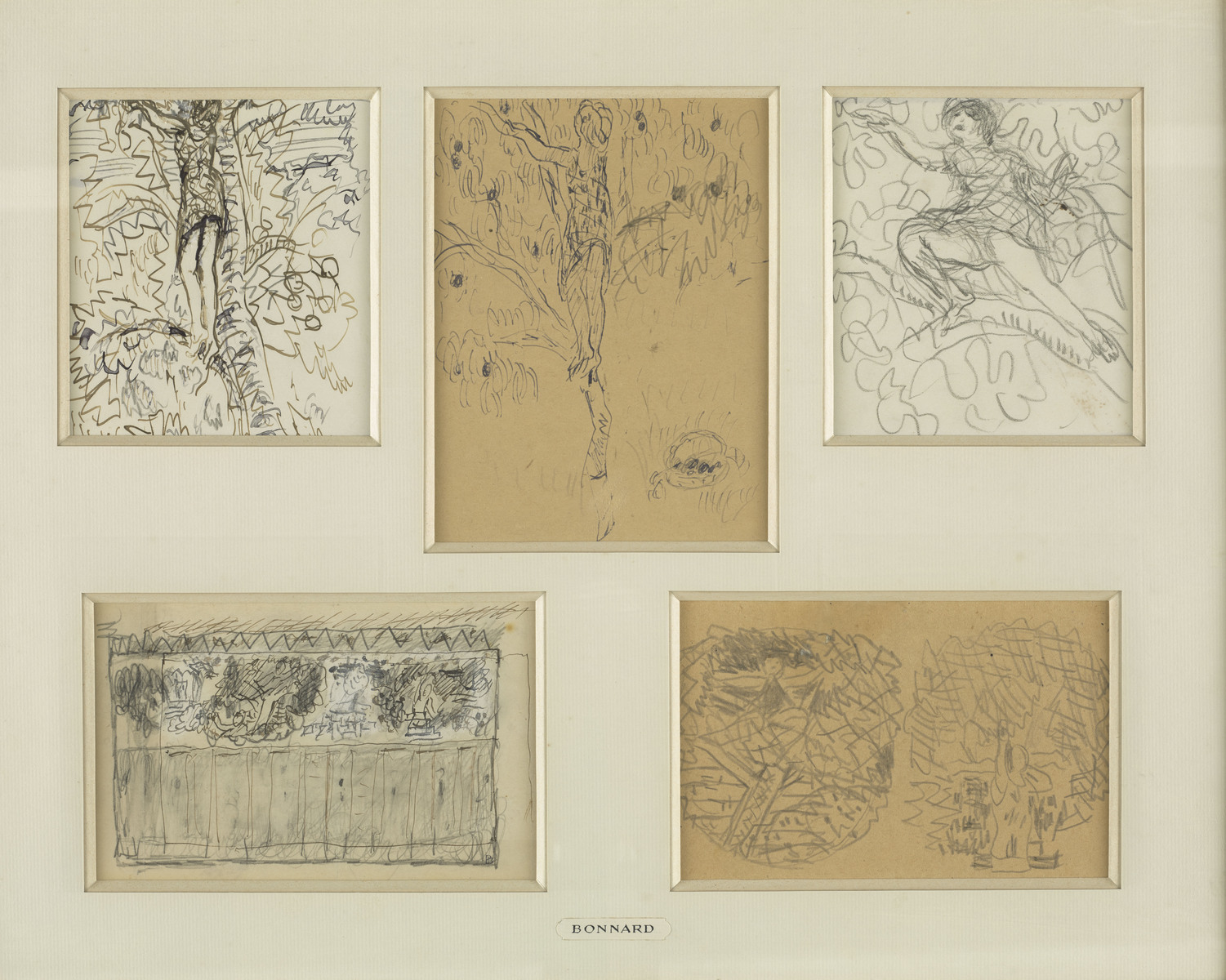 Femme cueillant des fruits dans un arbre (2) (pour un projet de décoration "La Cueillette des fruits"), Pierre Bonnard, 1946