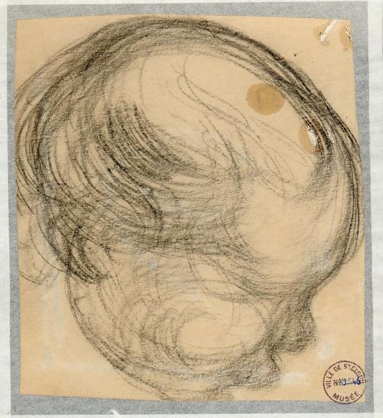 Etude de tête d'enfant vue de haut (titre du registre d'inventaire), Eugène Carriere, 1900 vers