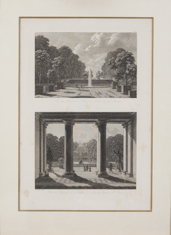 Vue des parterres à l’Ouest du Palais de St Cloud, Louis-Pierre Baltard, 1803
